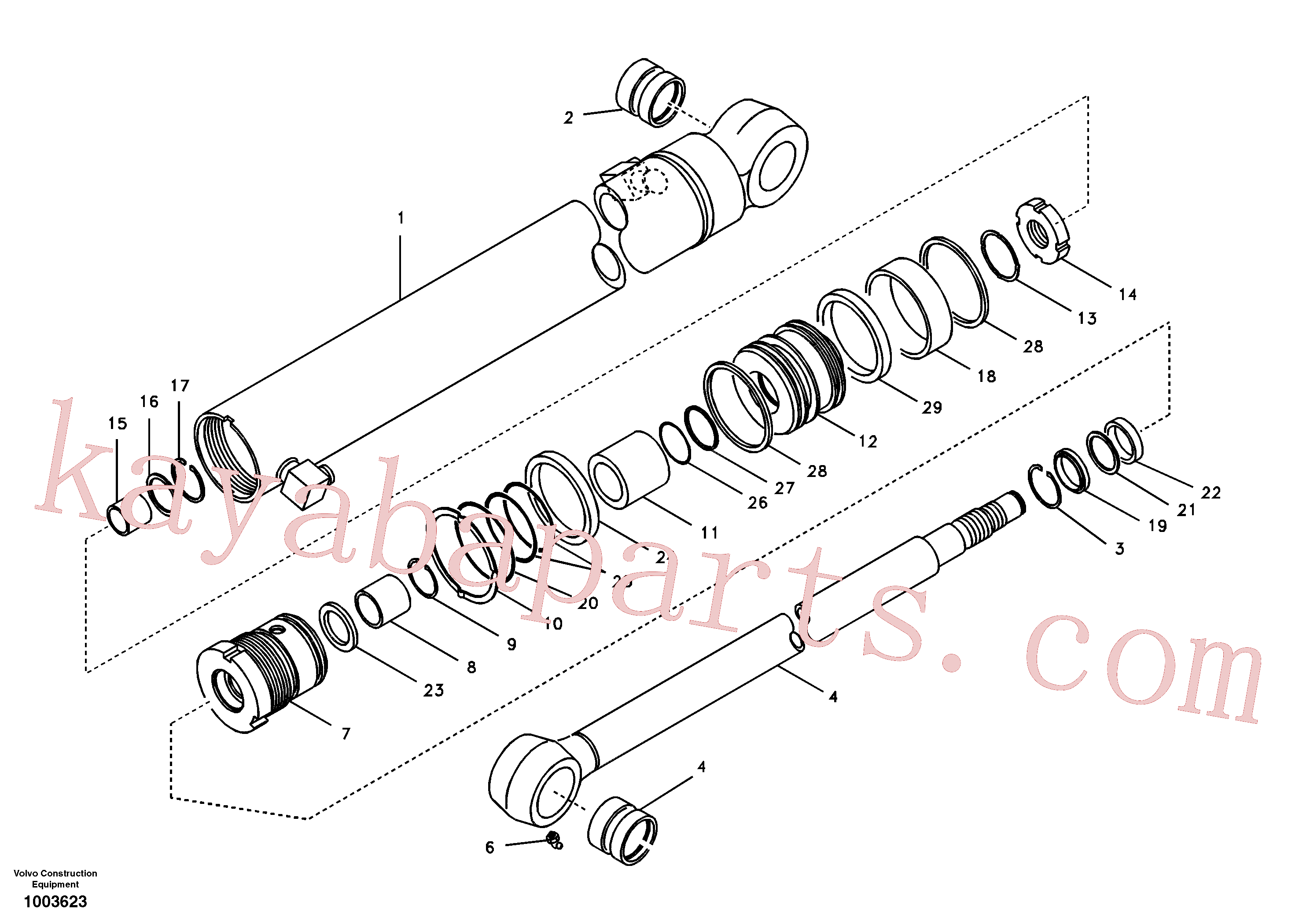 SA1146-06640 for Volvo Dipper arm cylinder(1003623 assembly)