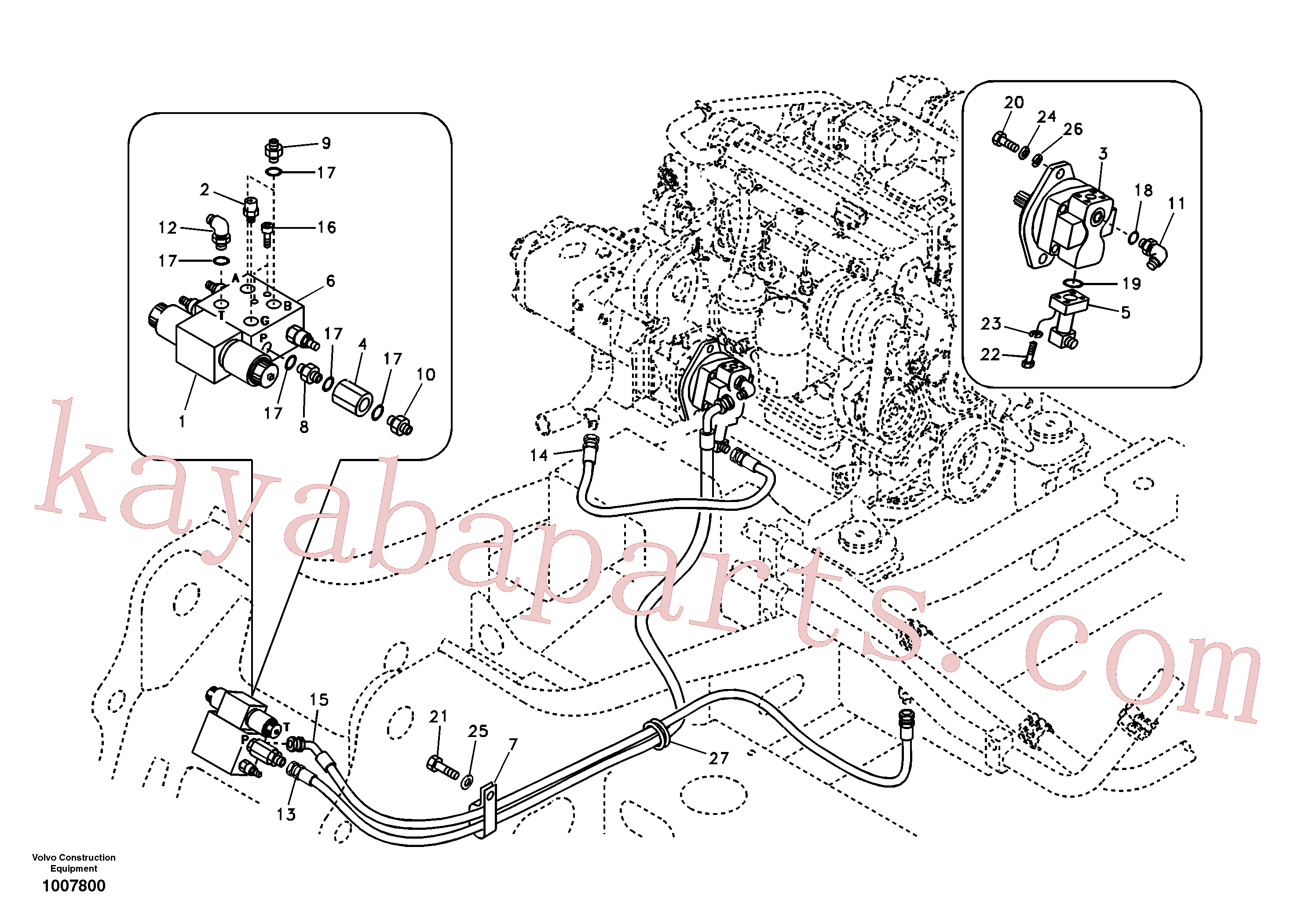 SA9453-04332 for Volvo Working hydraulic, slope and rotator on upper frame(1007800 assembly)