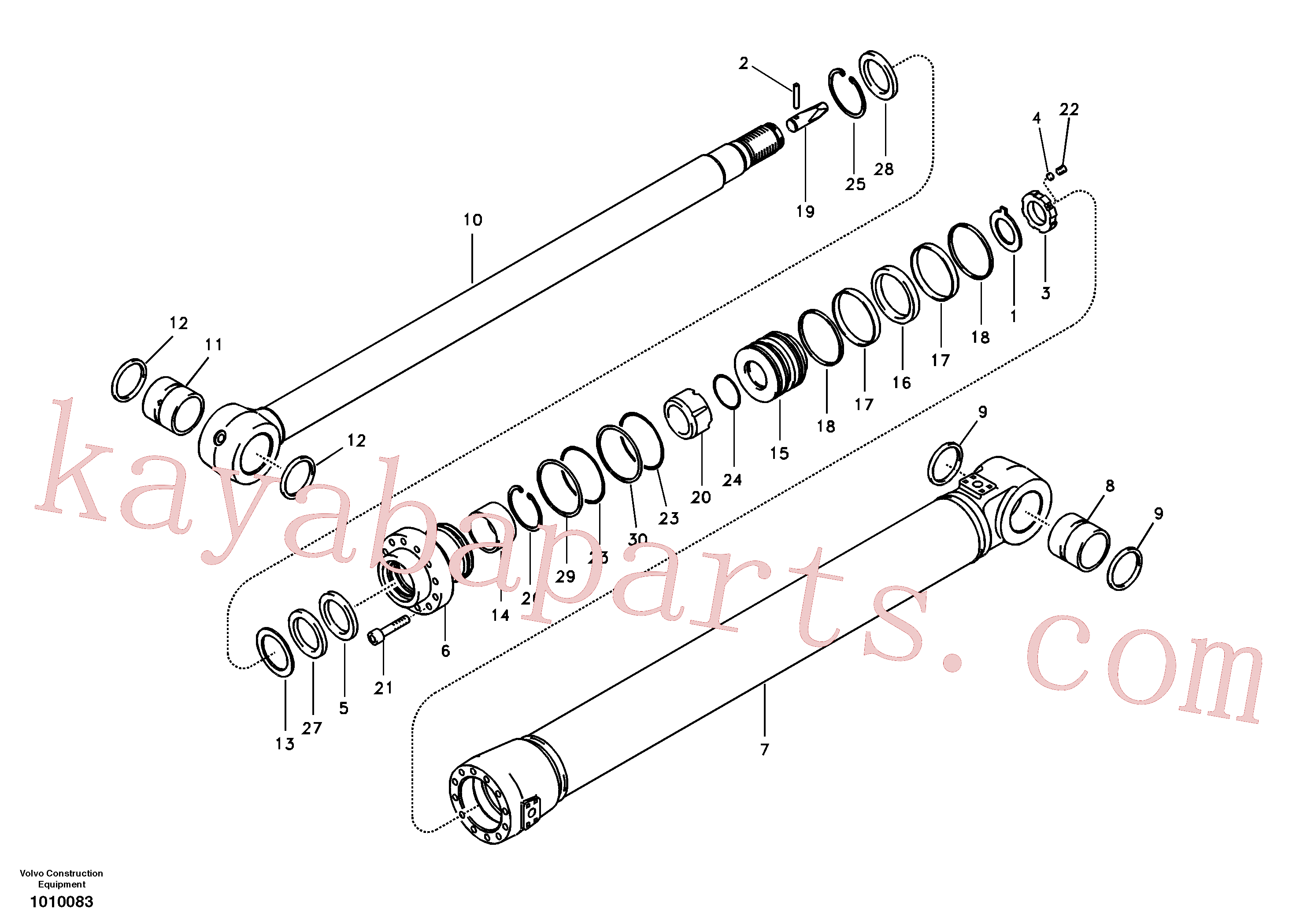 VOE14512869 for Volvo Dipper arm cylinder(1010083 assembly)