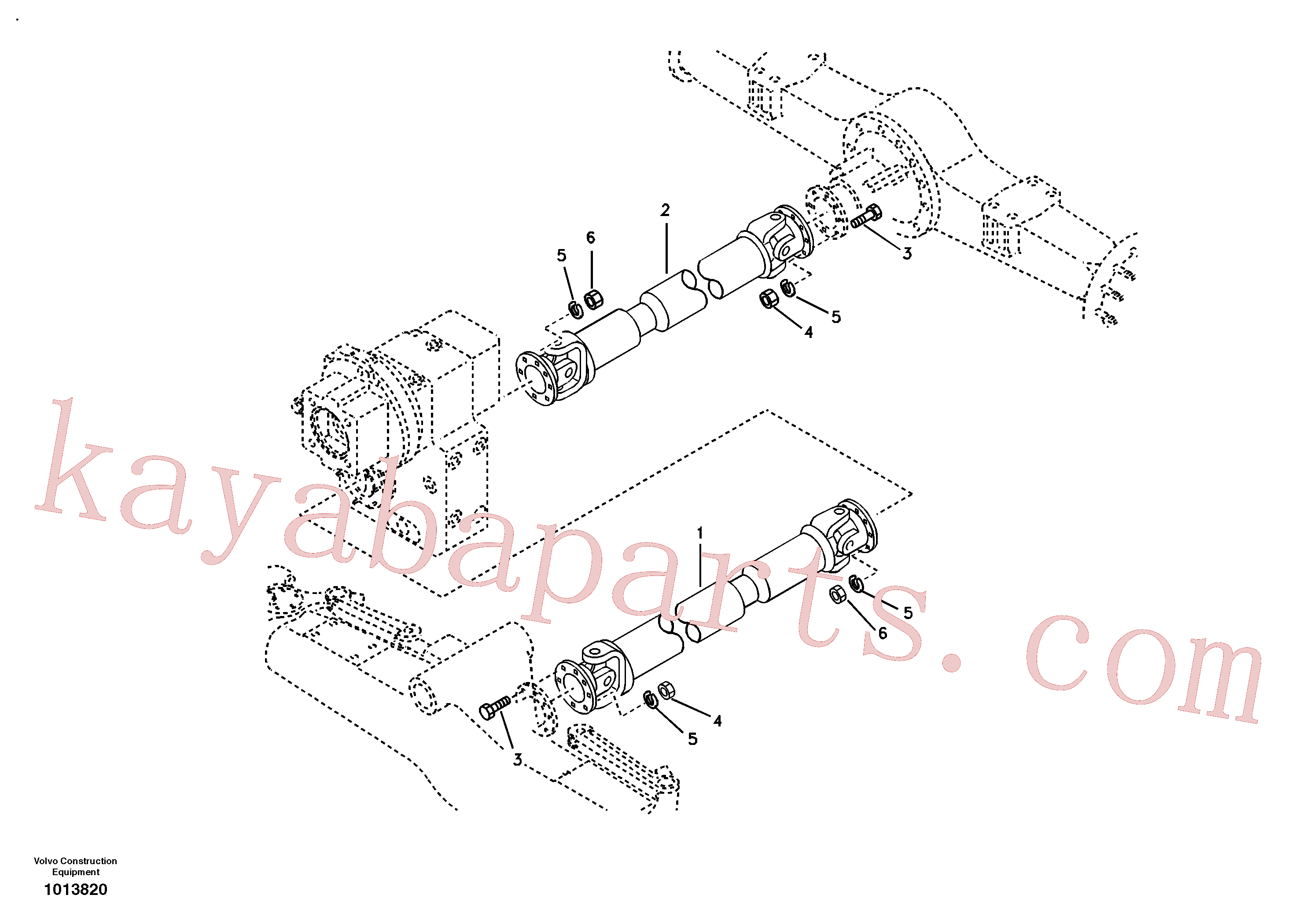 VOE993040 for Volvo Propeller shafts and assembling, Propeller shaft, mounting(1013820 assembly)