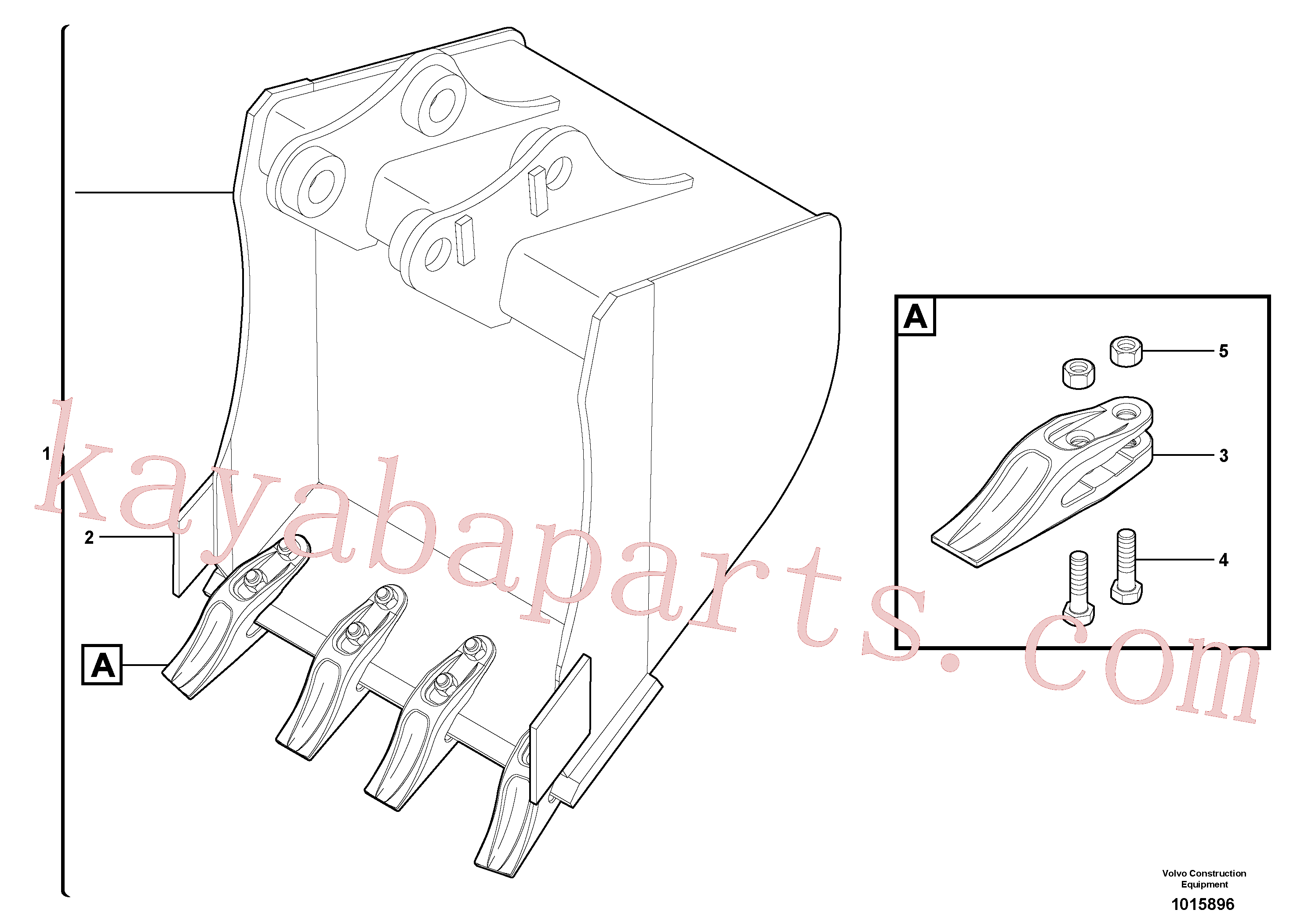 VOE11803048 Bucket for Volvo Excavator spare