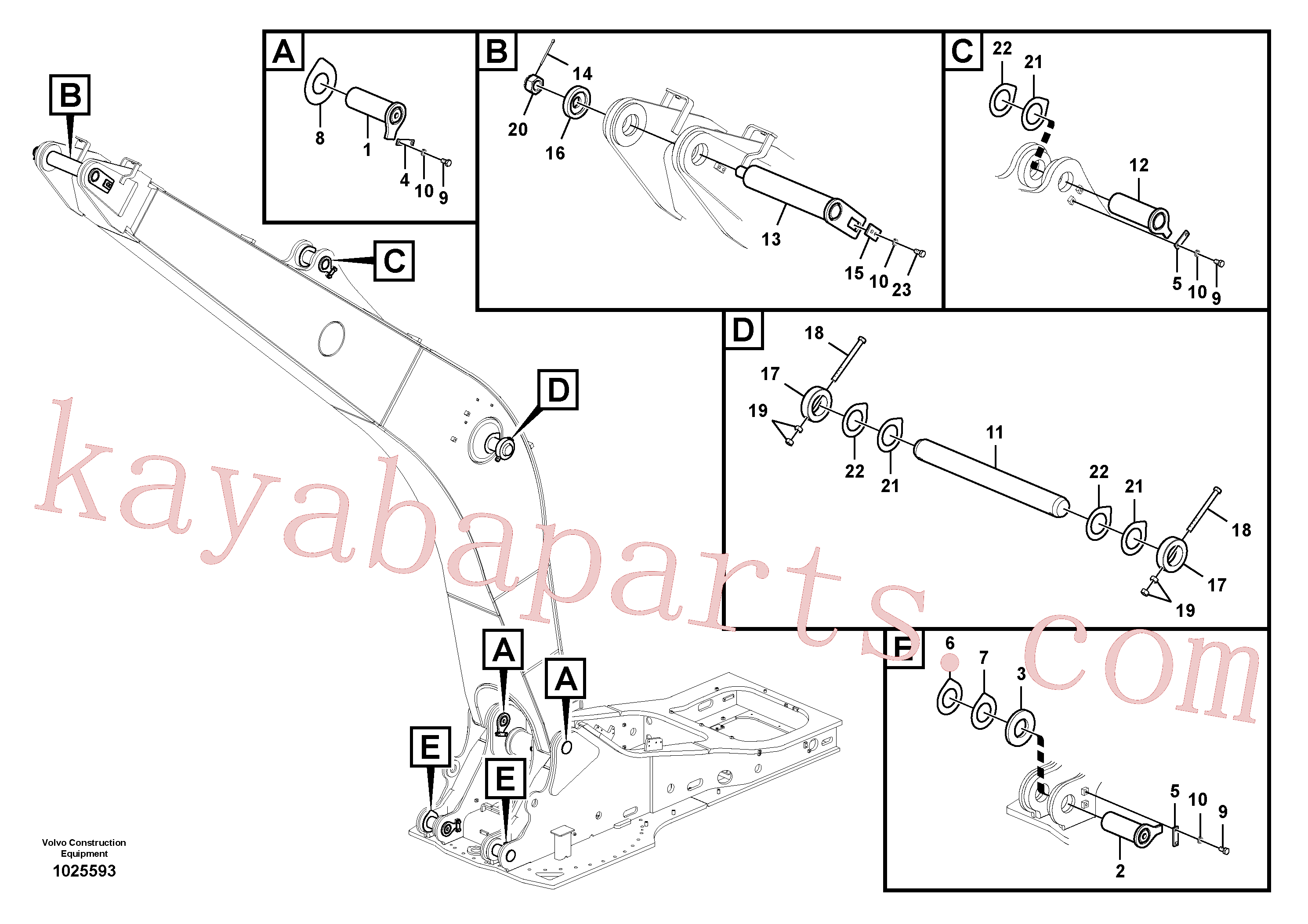 VOE14549092 for Volvo Links to boom, long reach(1025593 assembly)