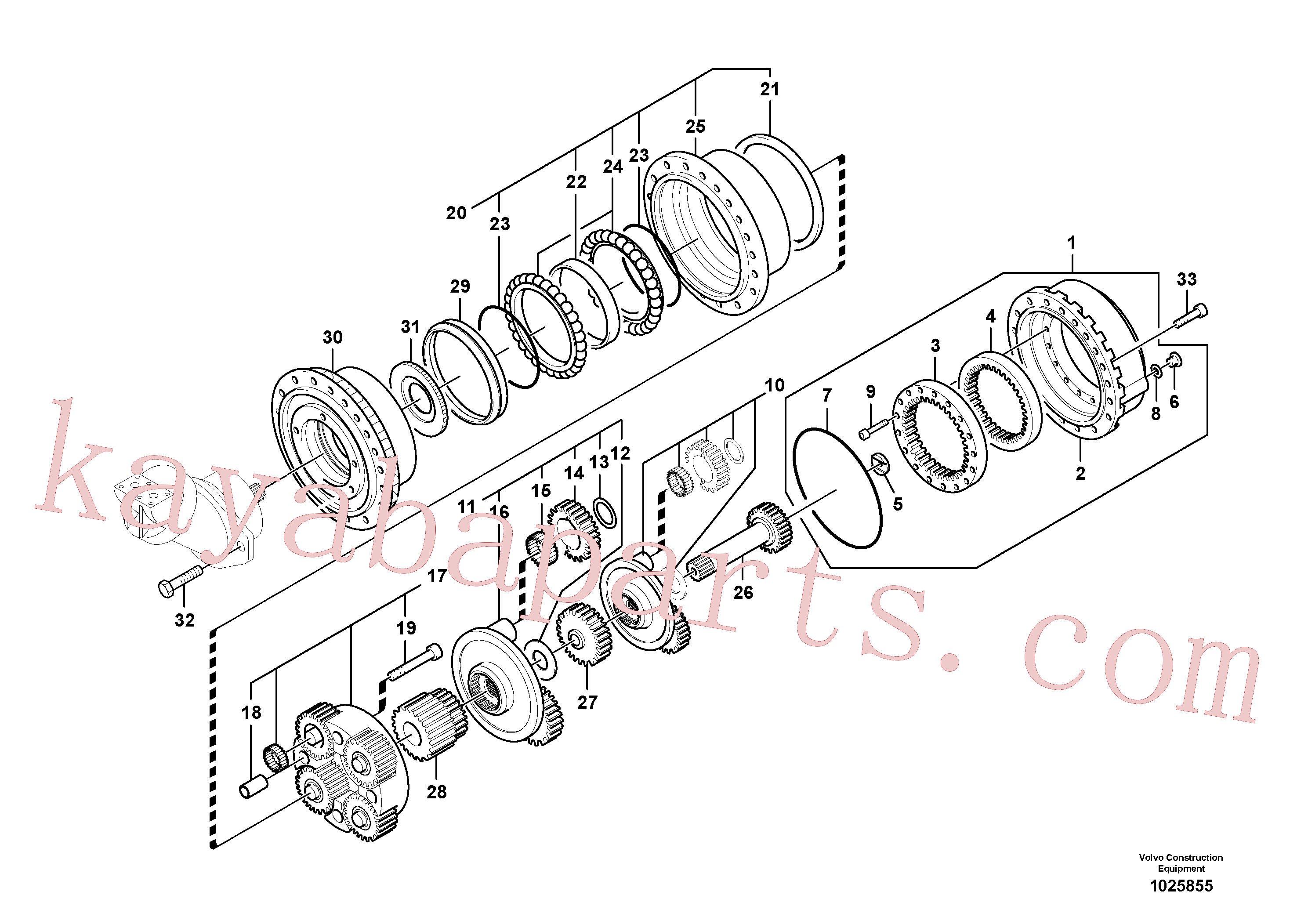 VOE14535334 for Volvo Travel gearbox(1025855 assembly)