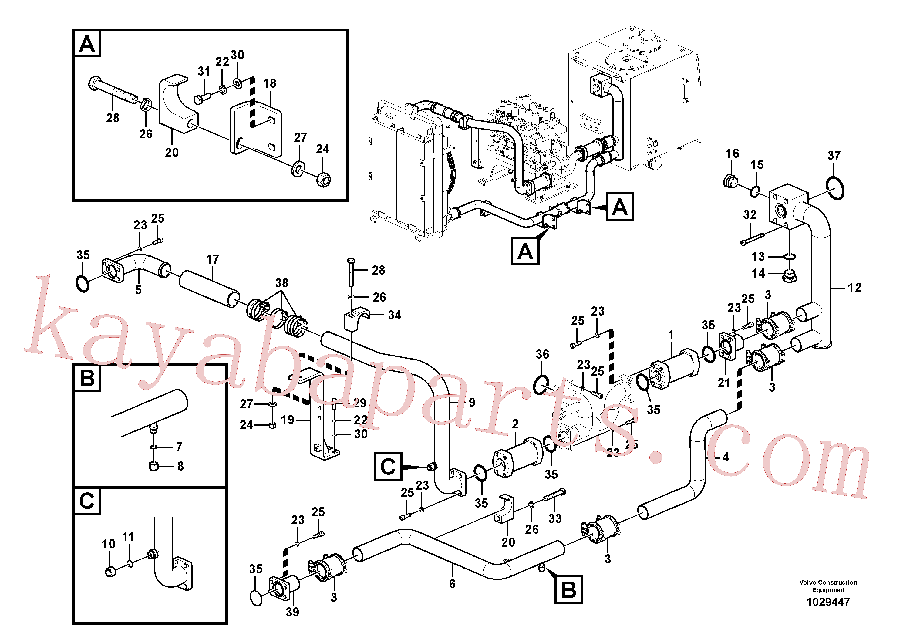 VOE14572979 Pipe line for Volvo Excavator Parts