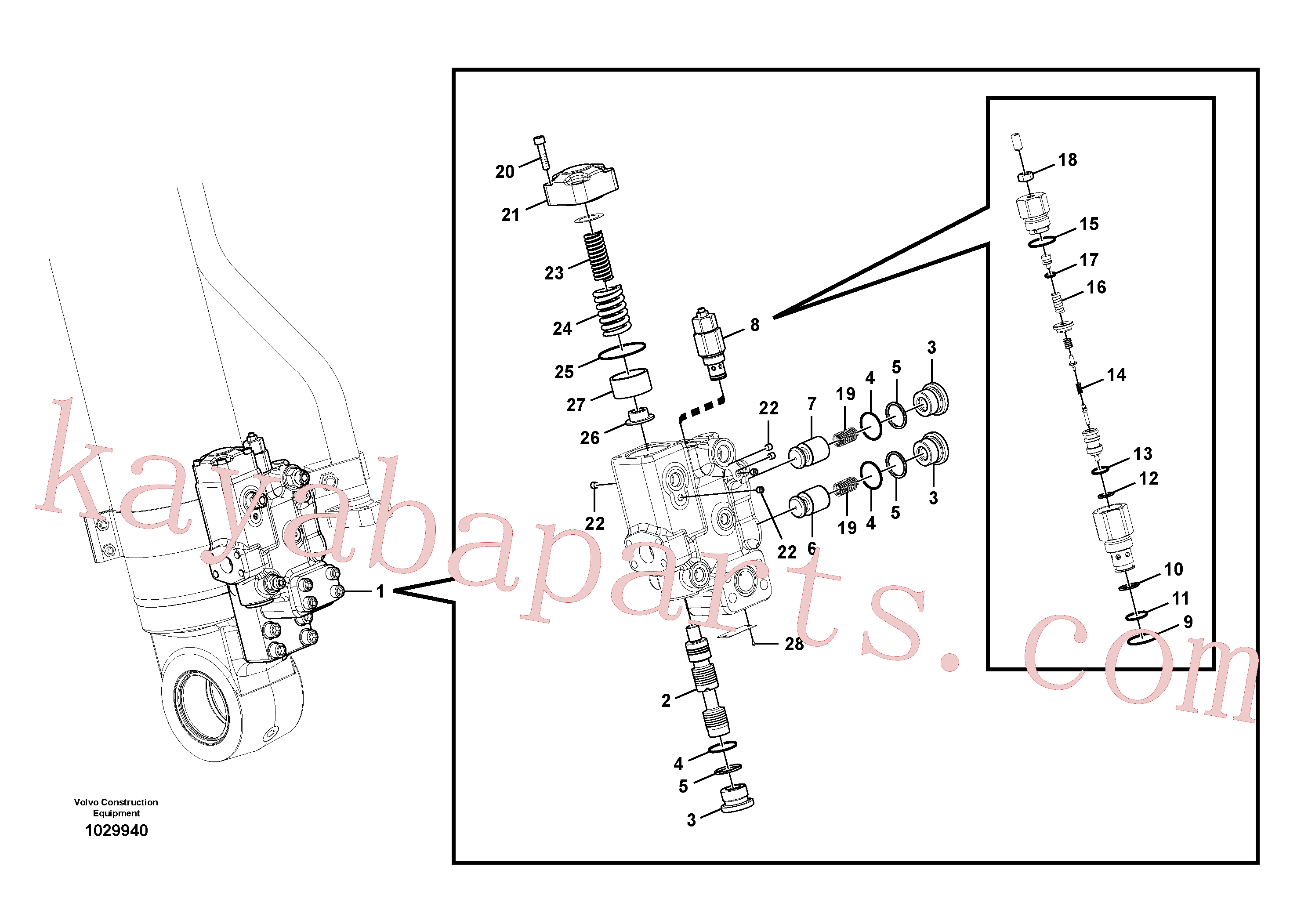VOE983490 for Volvo Working hydraulics, demolition arm rupture valve(1029940 assembly)