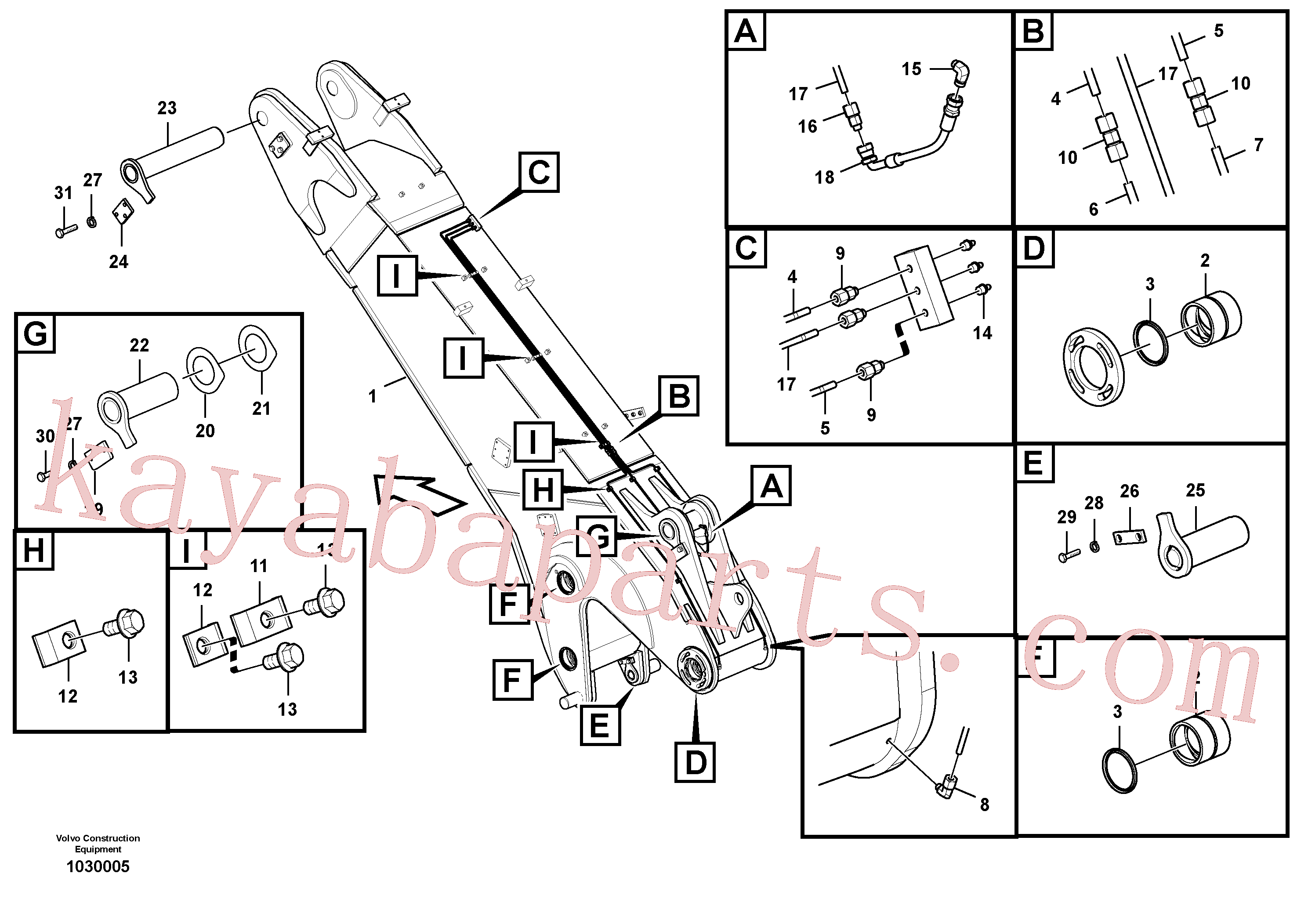 VOE14586522 for Volvo Boom, digging(1030005 assembly)