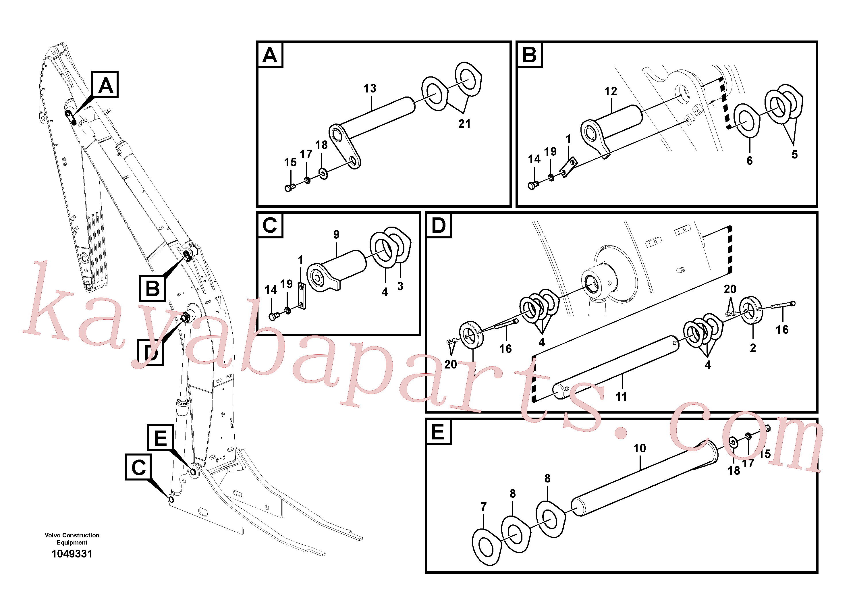 SA1173-01630 Shim for Volvo Excavator Parts