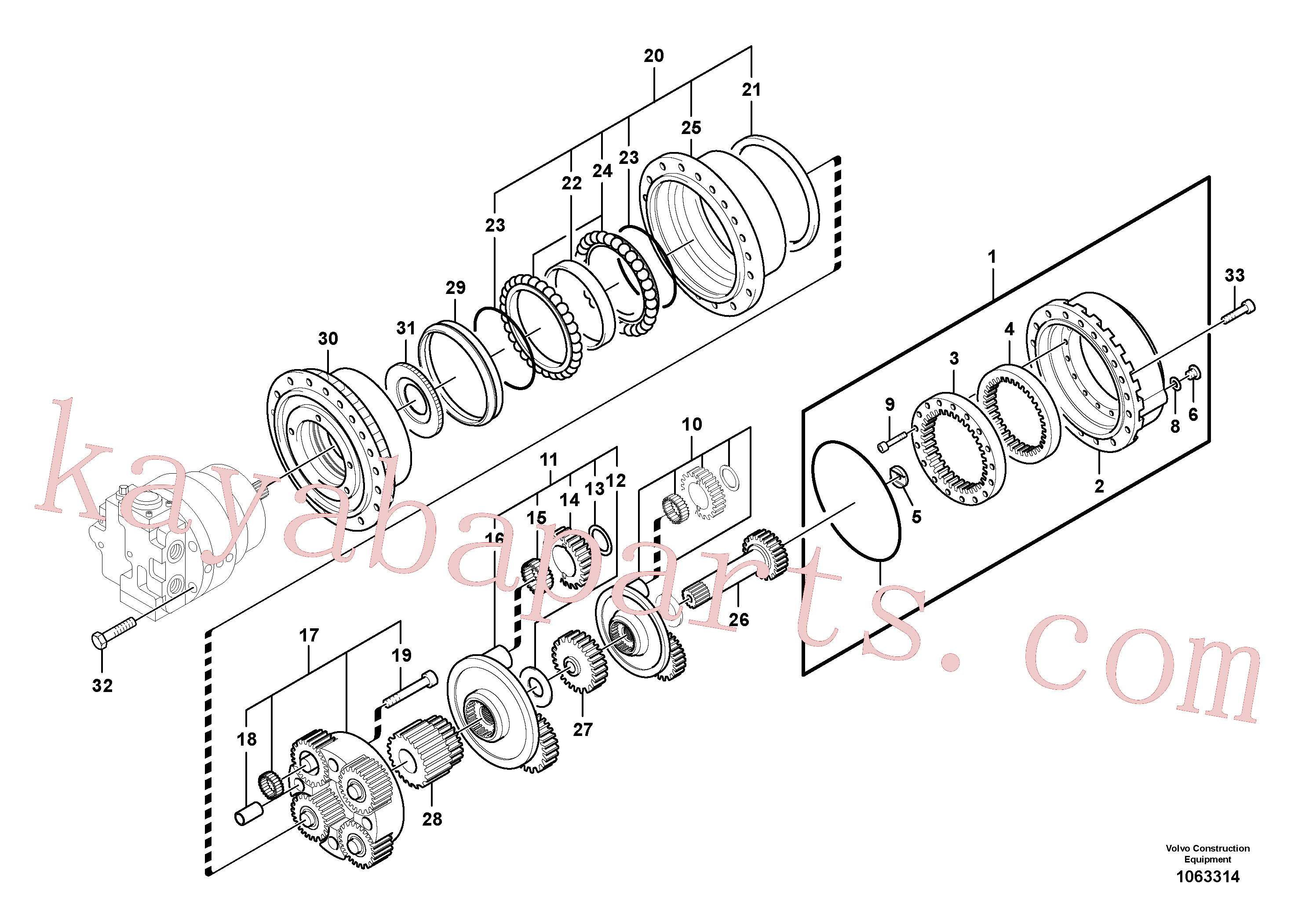 VOE14535334 for Volvo Travel gearbox(1063314 assembly)