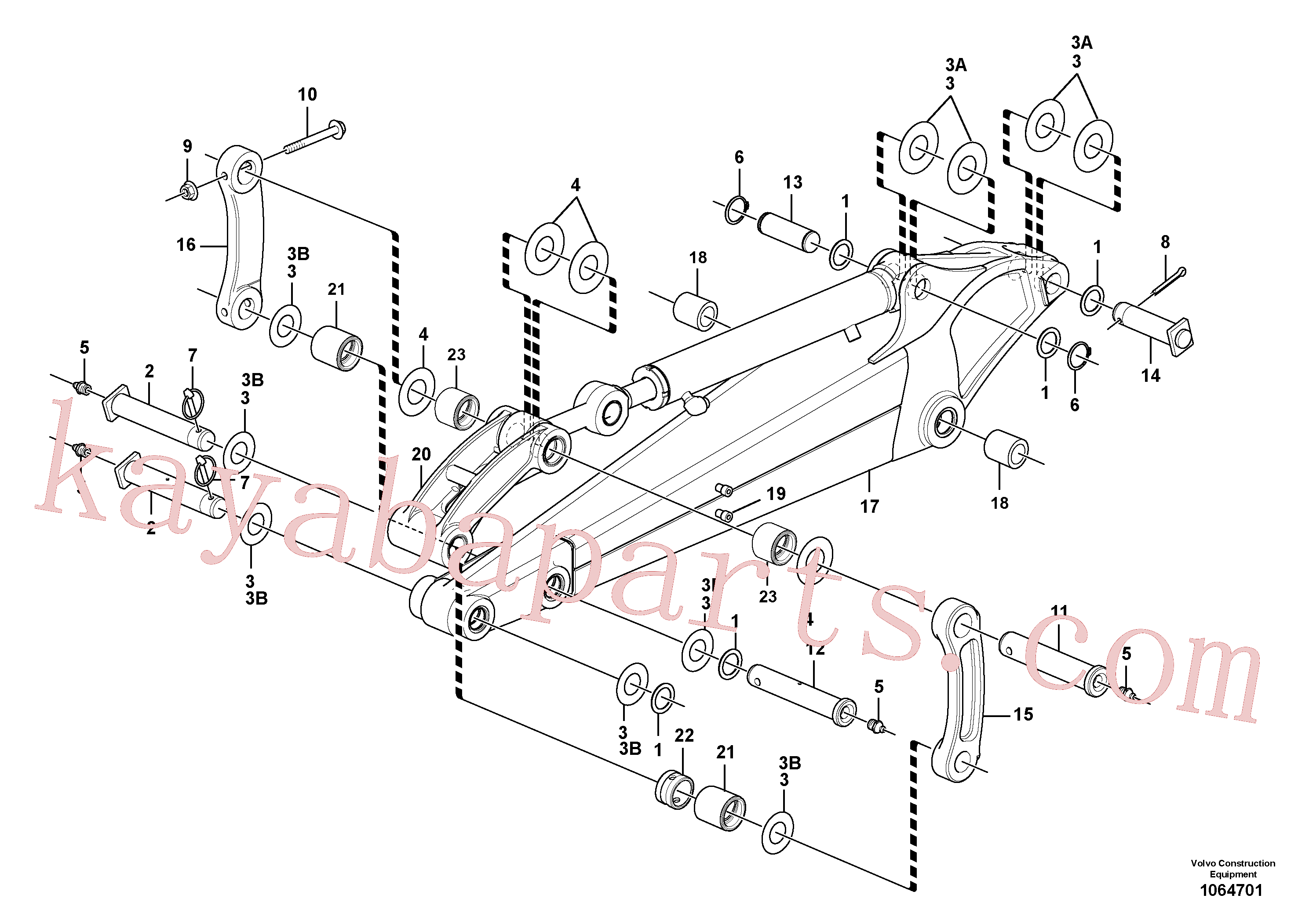 VOE11802255 for Volvo Dipper arm(1064701 assembly)