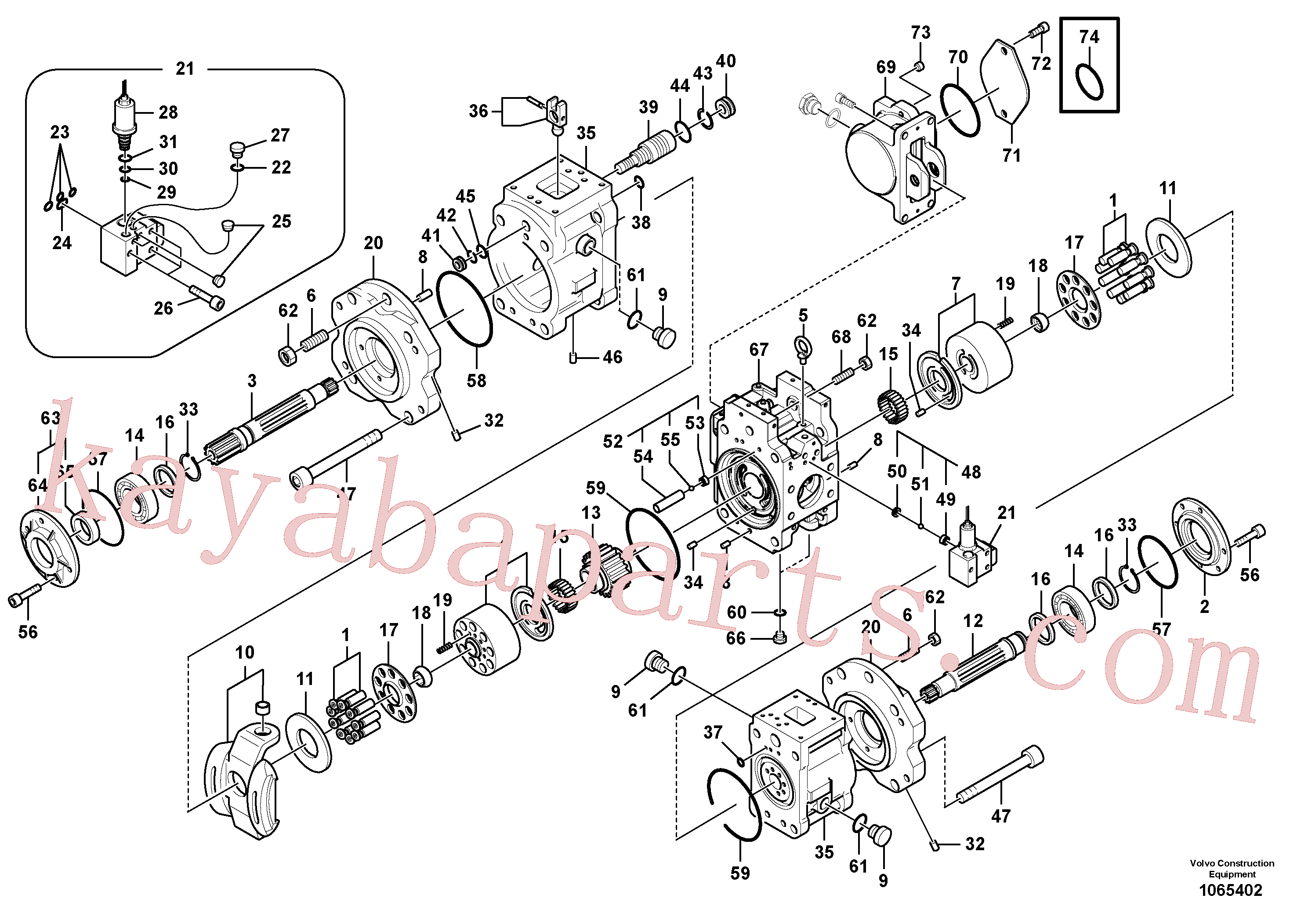 VOE14563796 for Volvo Hydraulic pump(1065402 assembly)