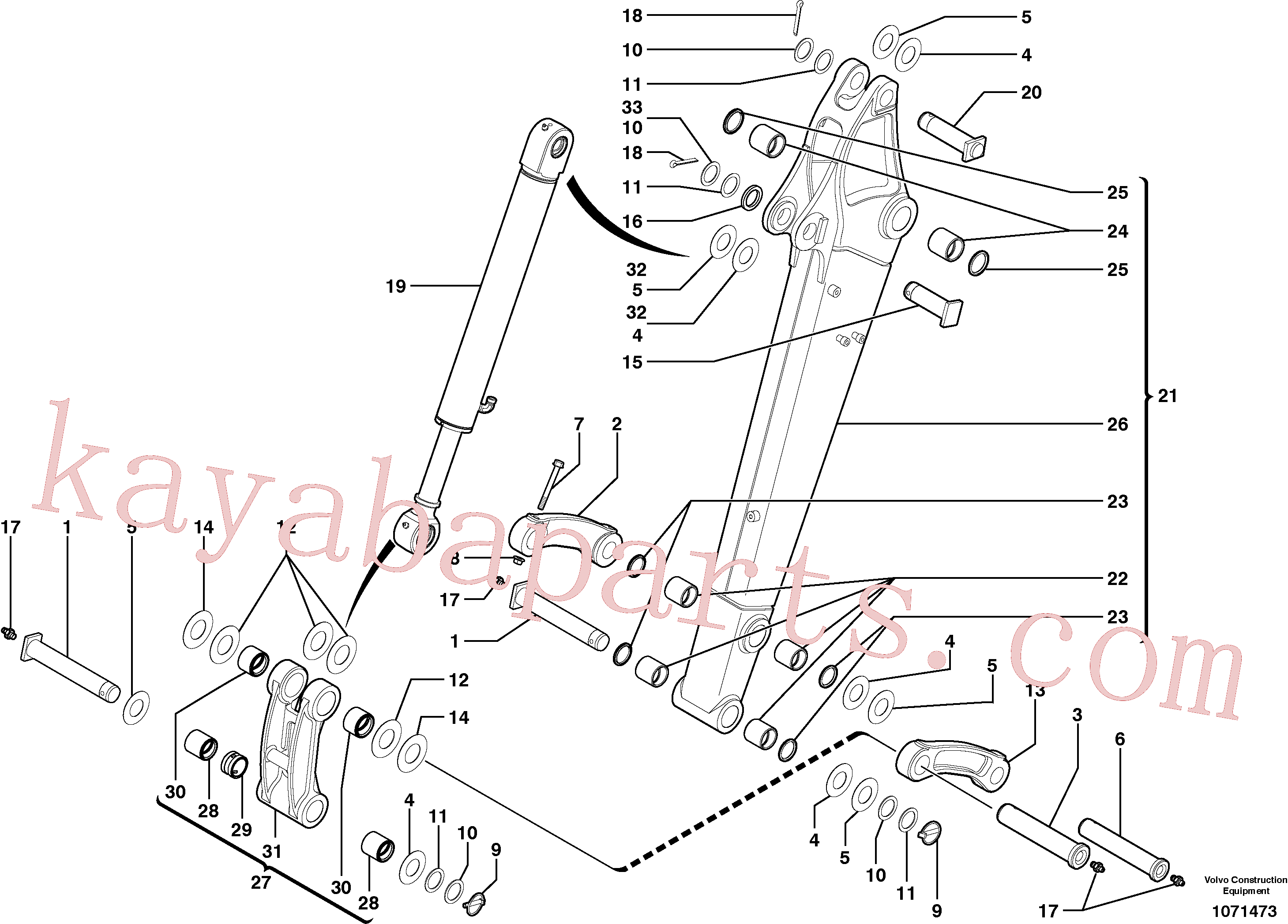 VOE11802255 for Volvo Dipper arm(1071473 assembly)