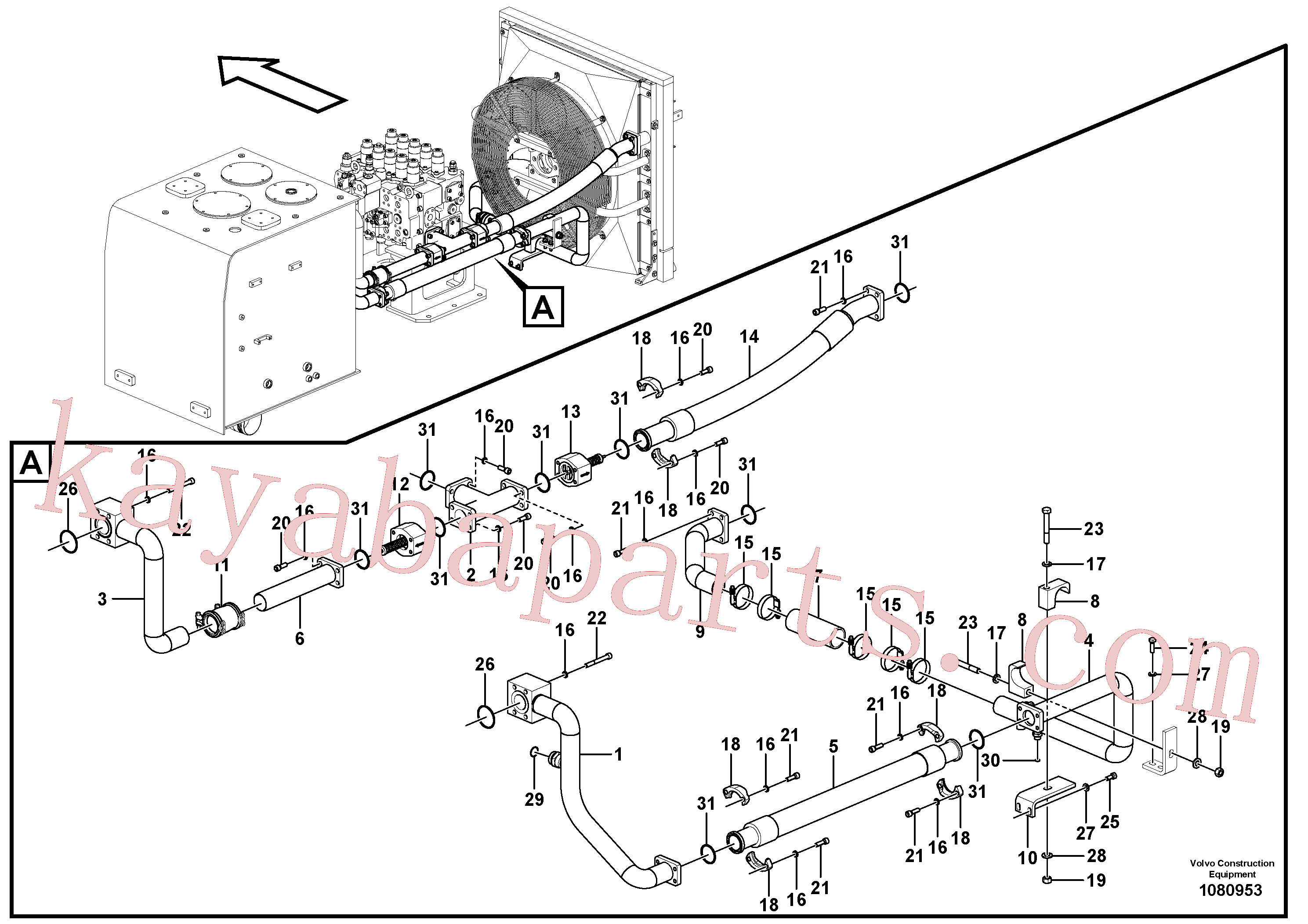 VOE14689284 Pipe for Volvo Excavator spare