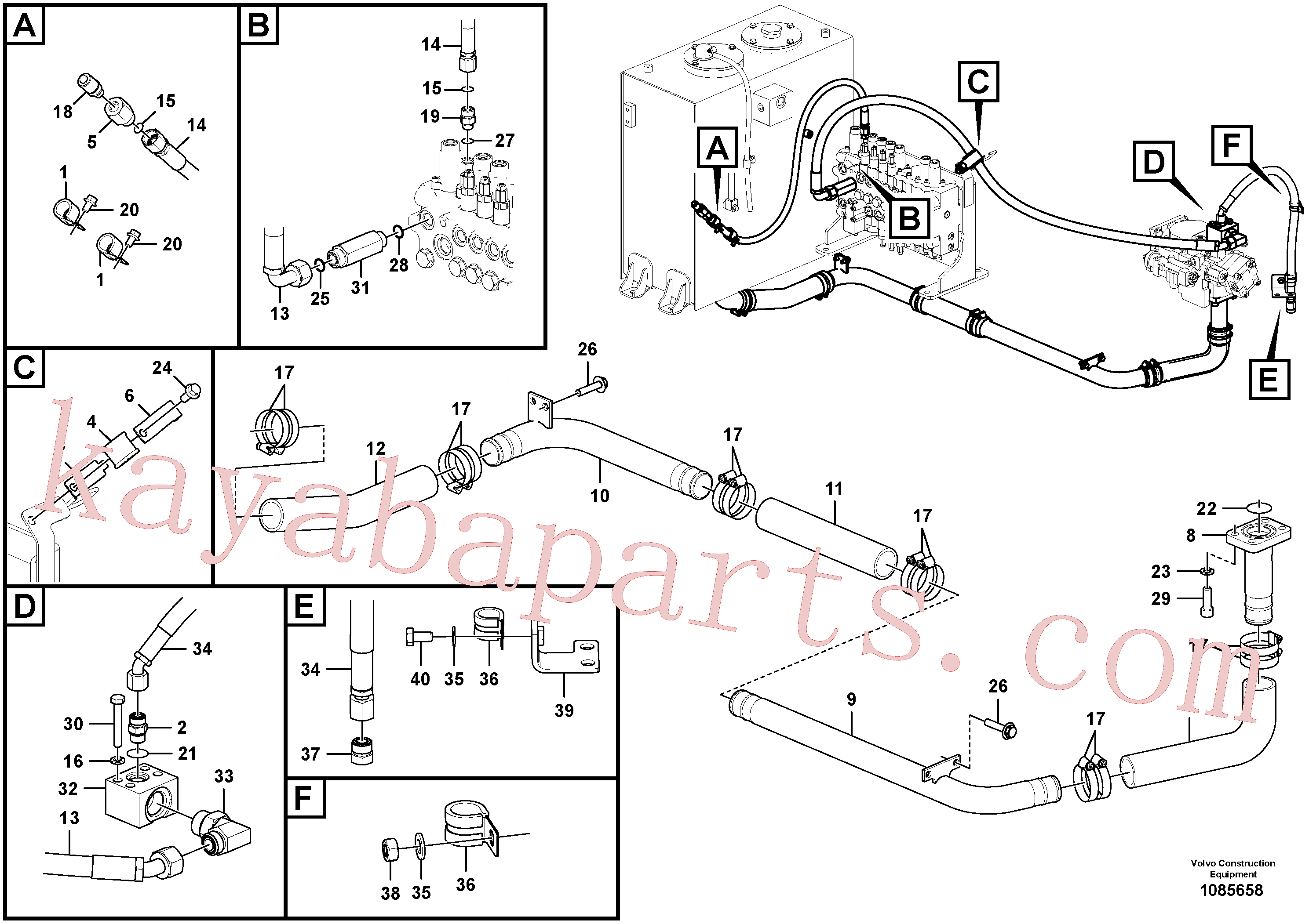 VOE14687842 Pipe for Volvo Excavator spare