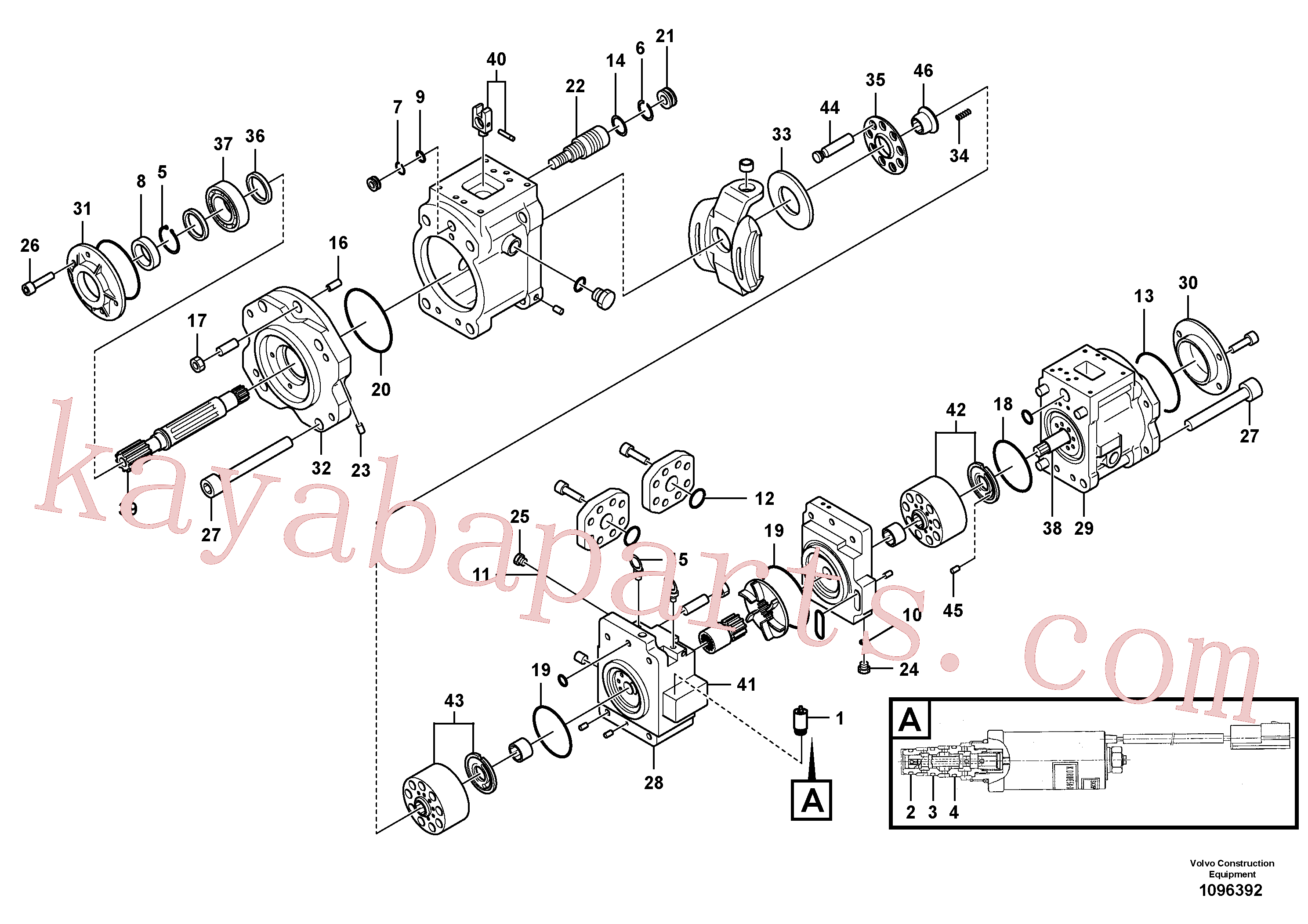 VOE14563796 for Volvo Hydraulic pump(1096392 assembly)