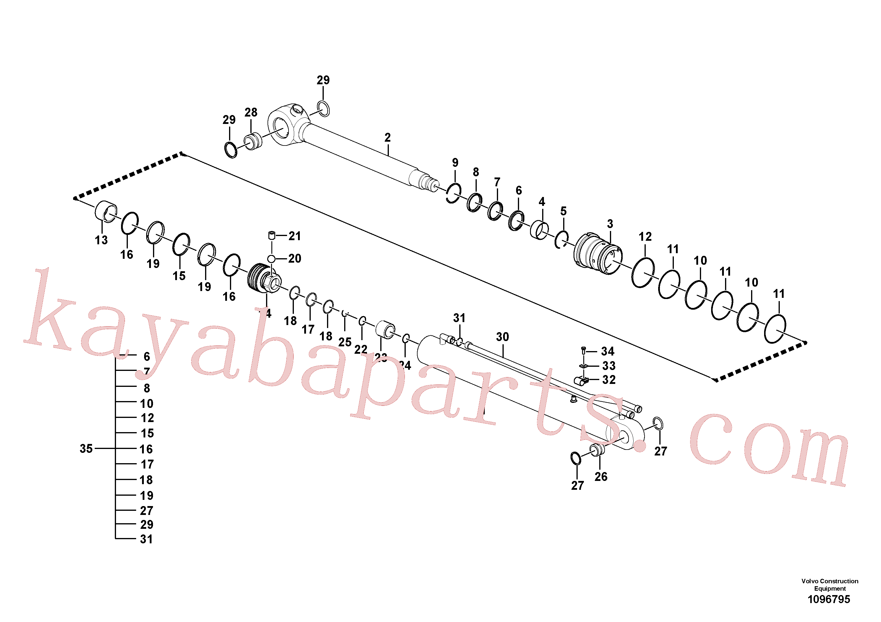 VOE14739624 for Volvo Working hydraulic, boom rupture(1096795 assembly)