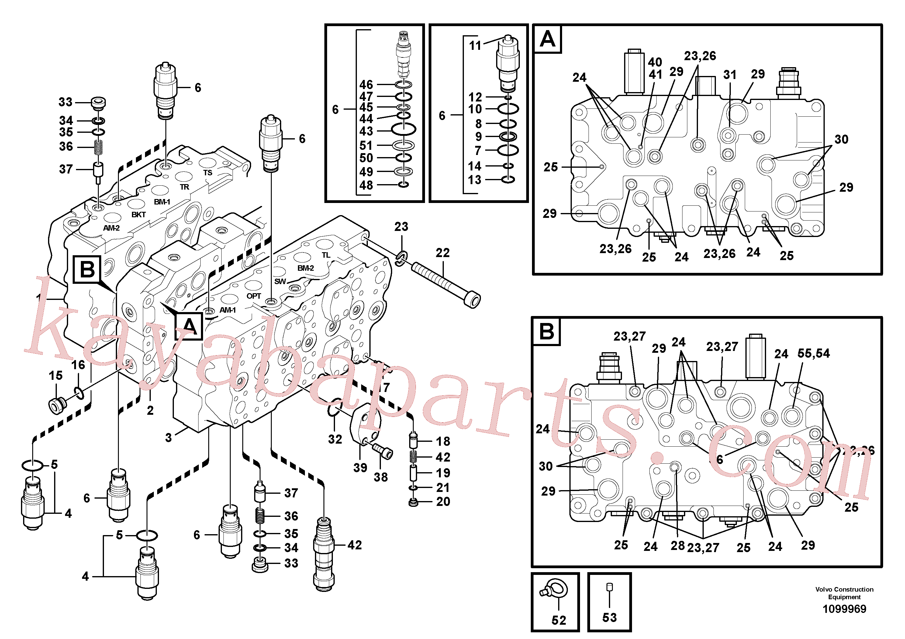 VOE14595662 for Volvo Main control valve(1099969 assembly)