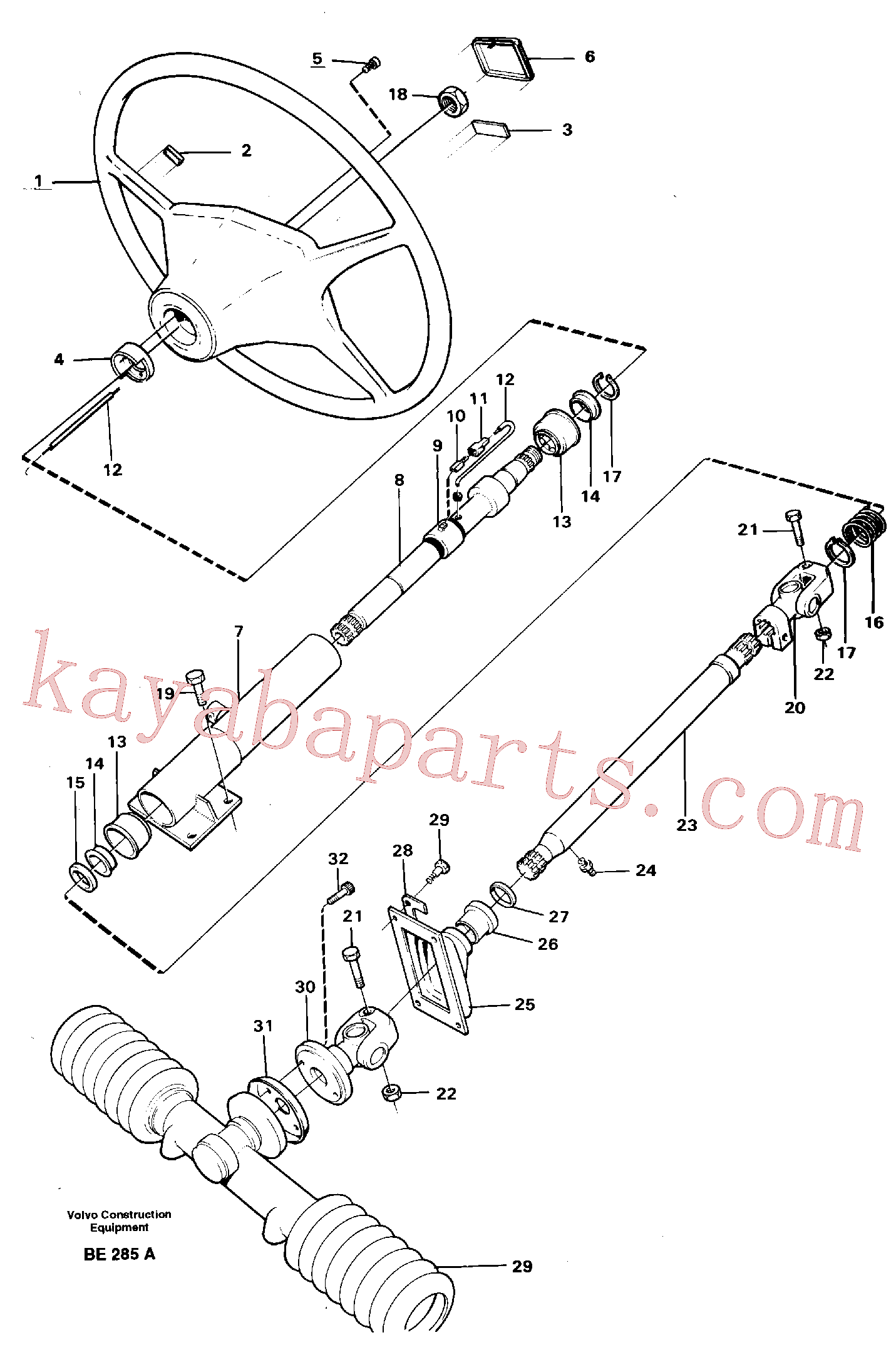 VOE951078 for Volvo Steering gear(BE285A assembly)