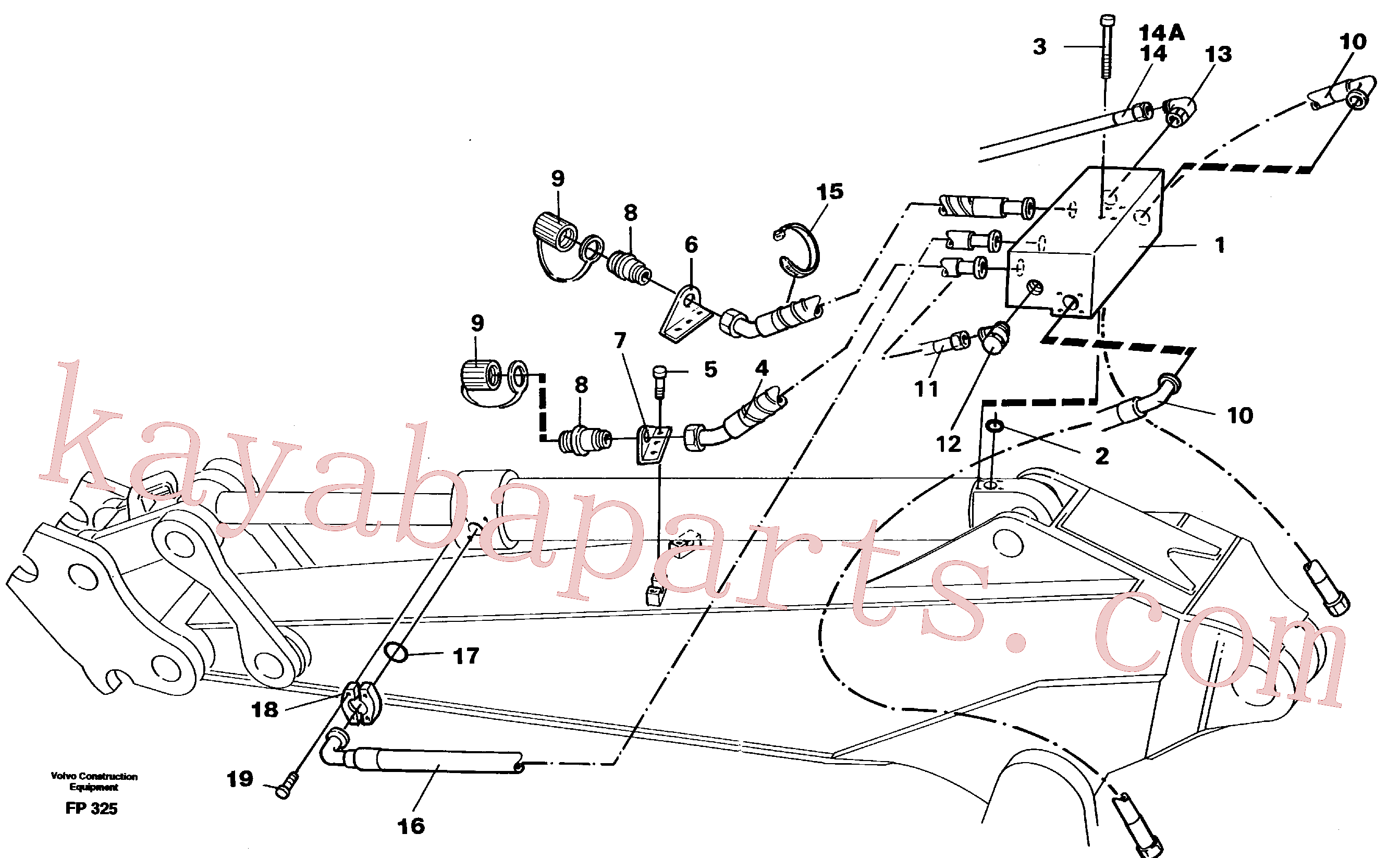 VOE14259488 for Volvo Grab equipment, dipper arm 2.0 m /2.4 m(FP325 assembly)