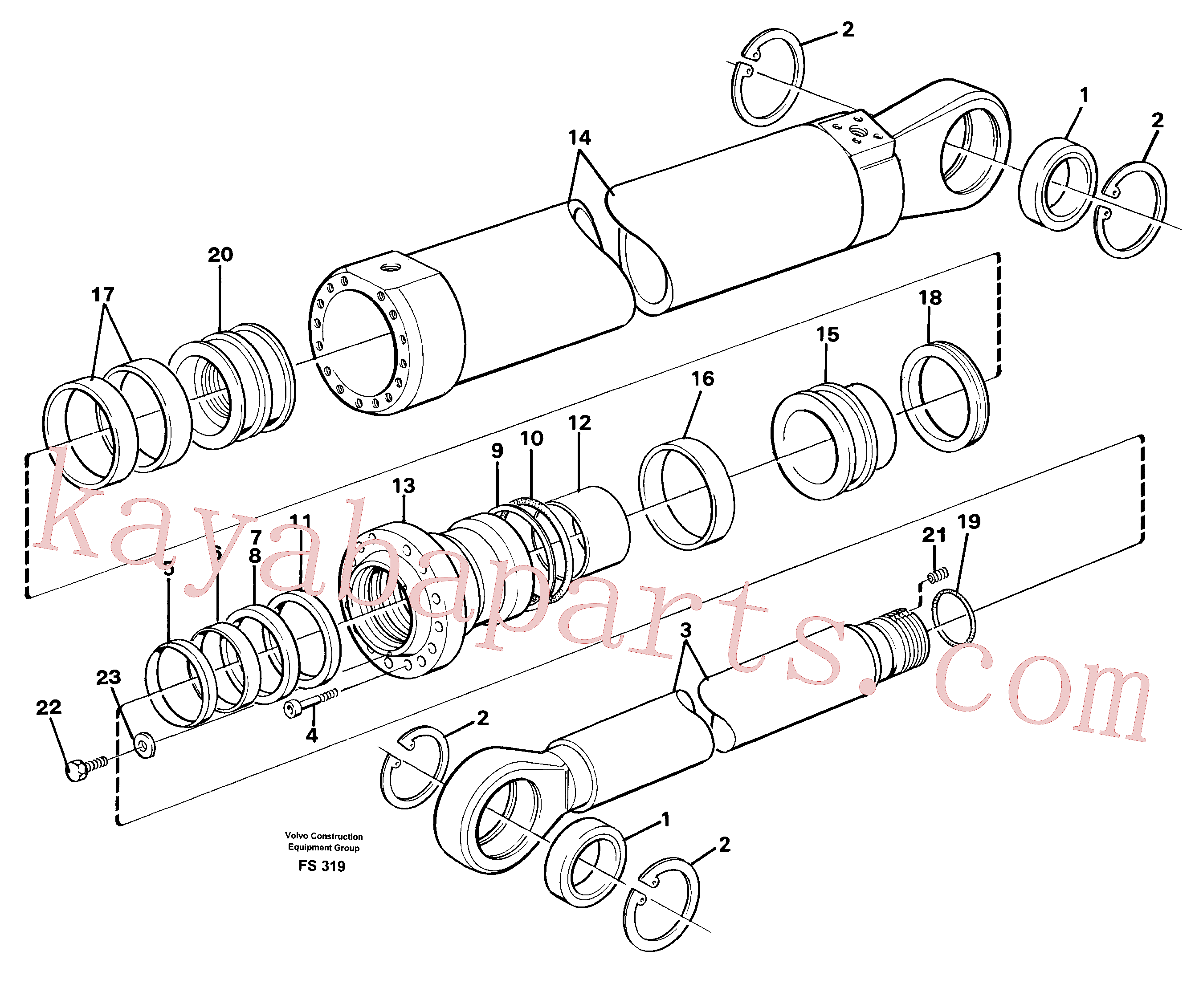 VOE14237764 for Volvo Boom cylinder(FS319 assembly)