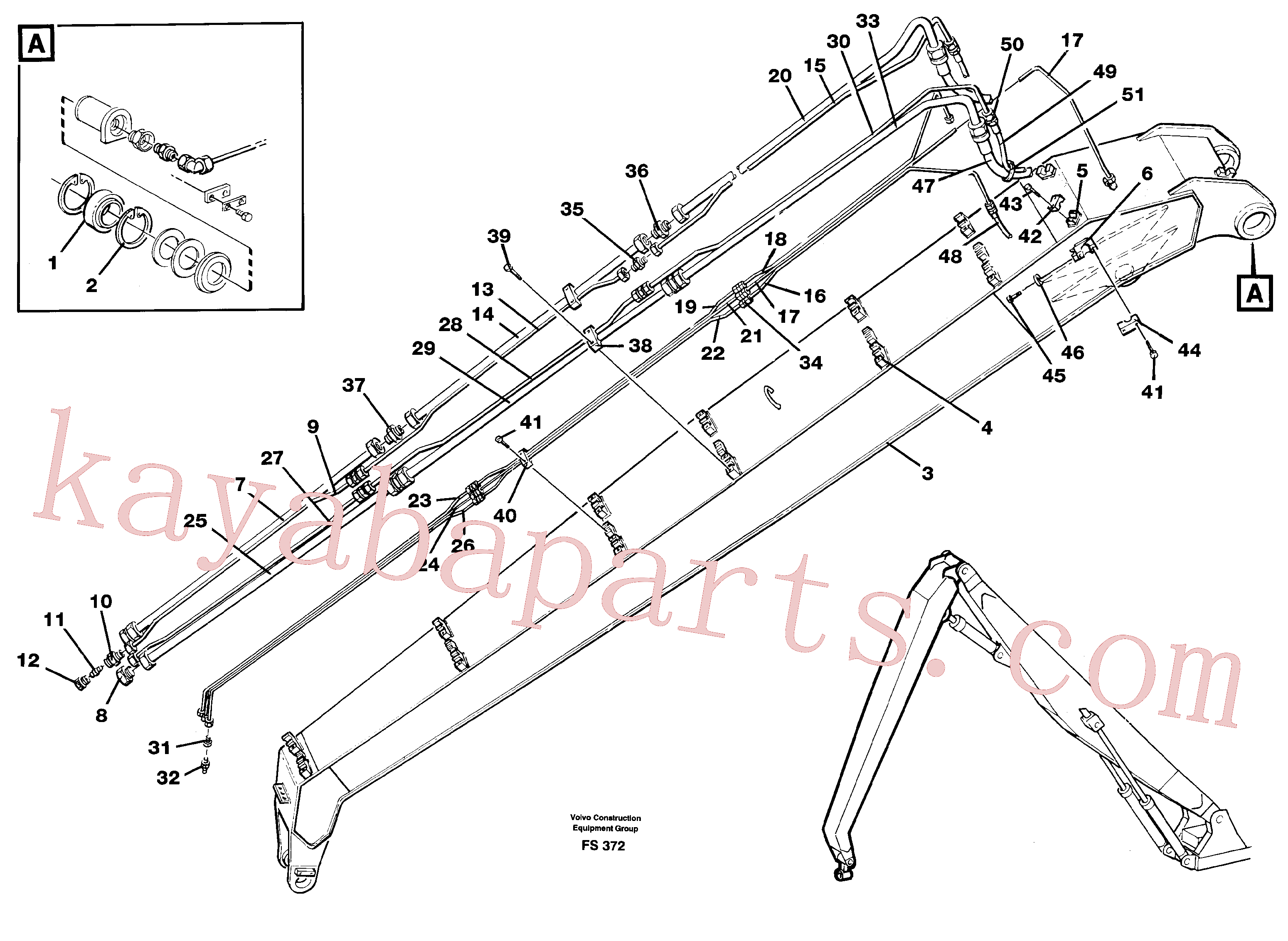 VOE14092731 for Volvo Handling equipment Boom 8.60 M Dipper arm 6.50 M(FS372 assembly)