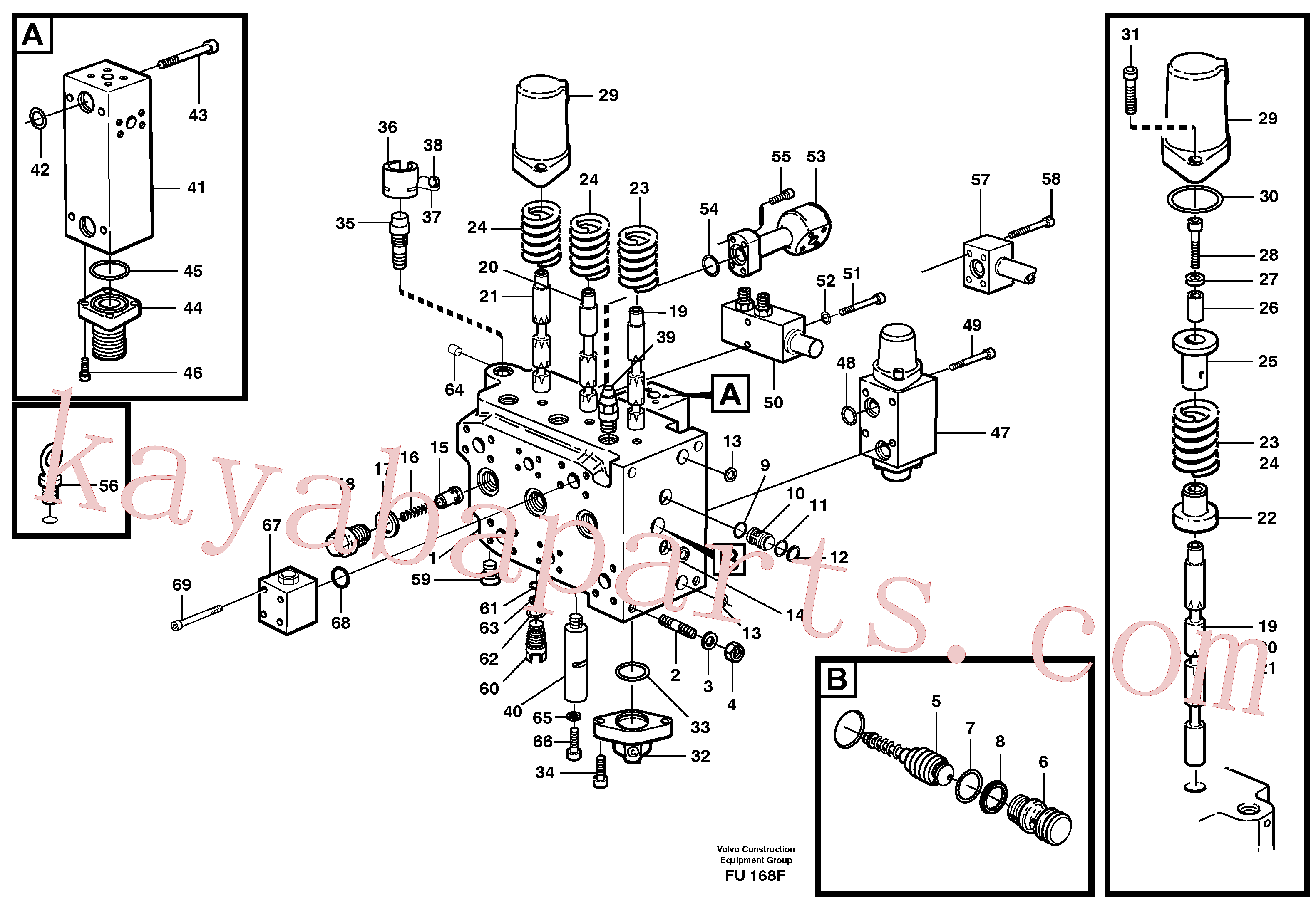 VOE14342683 for Volvo Main valve assembly, dipper arm, track Rh, option(FU168F assembly)