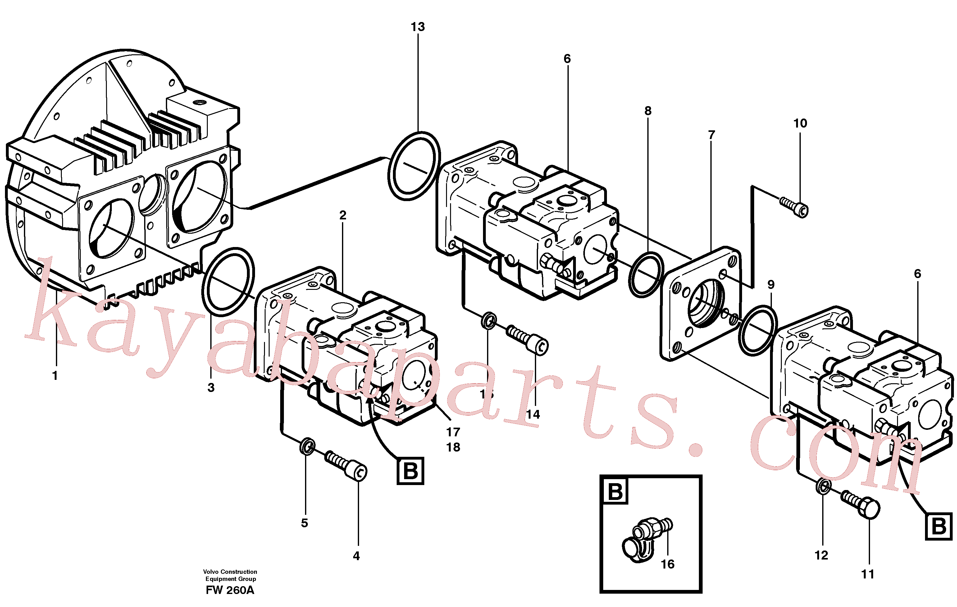 VOE959291 for Volvo Pump installation(FW260A assembly)