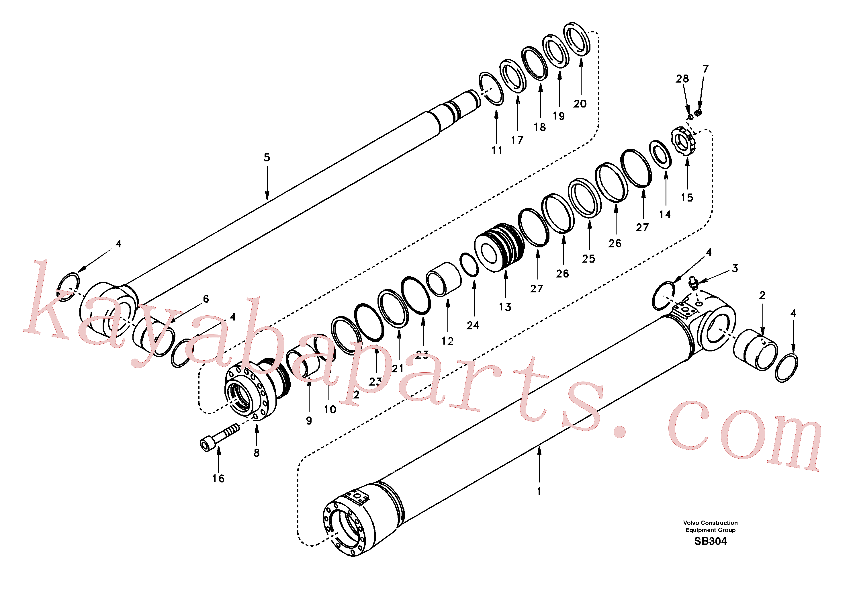 VOE14623513 for Volvo Boom cylinder(SB304 assembly)