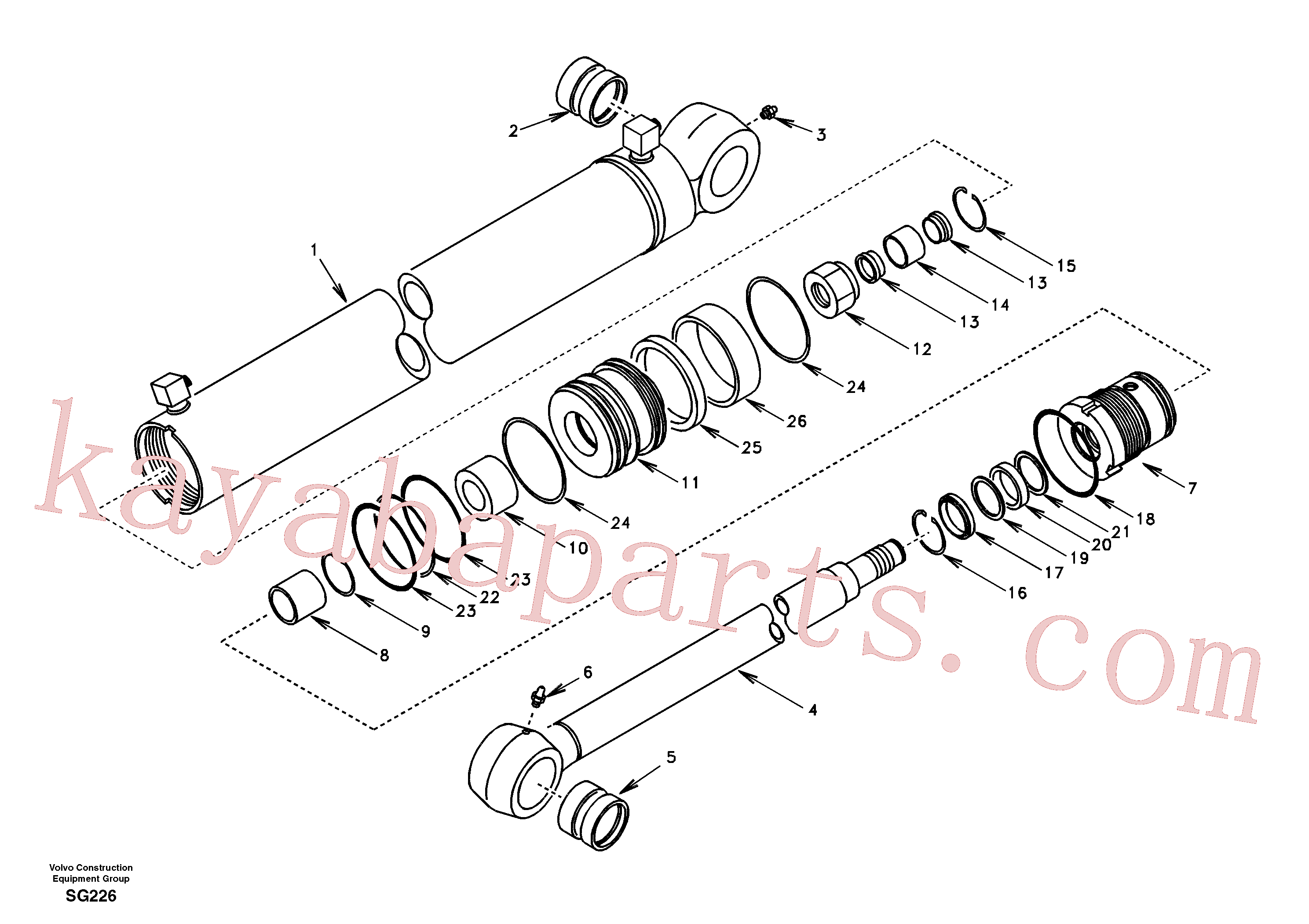 SA1146-08220 for Volvo Boom swing cylinder(SG226 assembly)