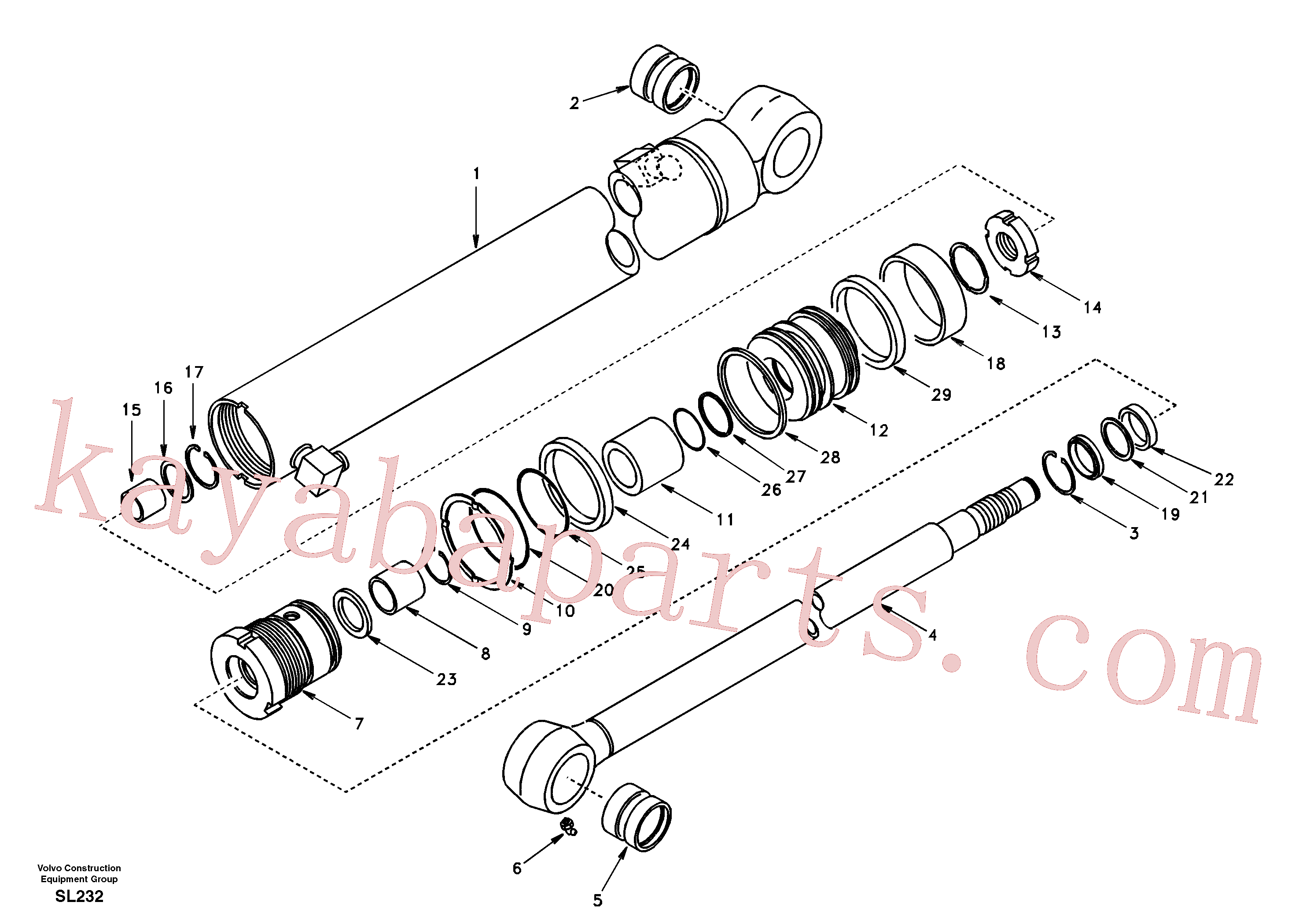 SA9565-20900 for Volvo Dipper arm cylinder(SL232 assembly)