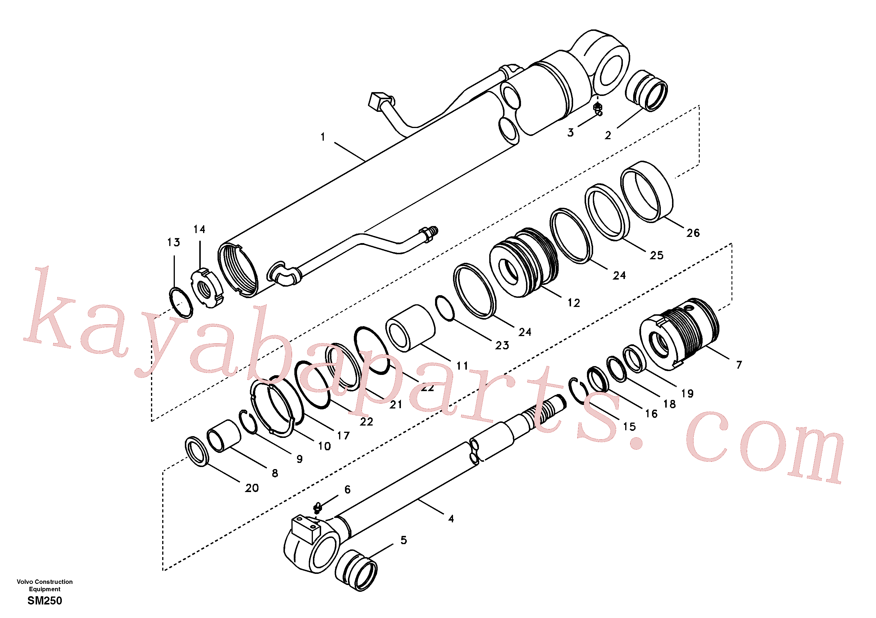 VOE14501090 for Volvo Boom cylinder(SM250 assembly)